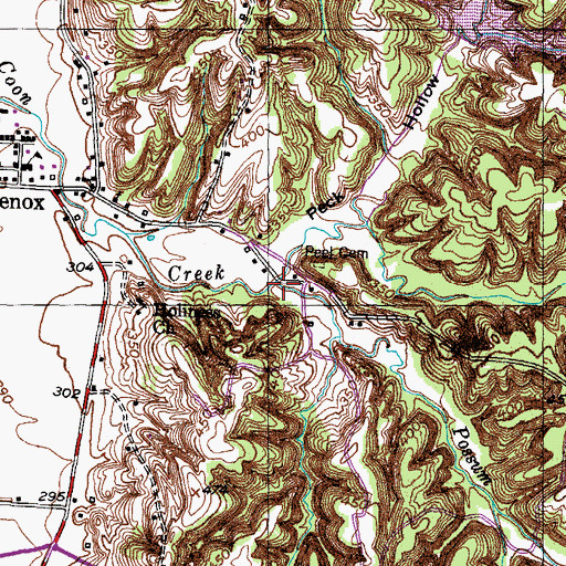 Topographic Map of Possum Creek, TN