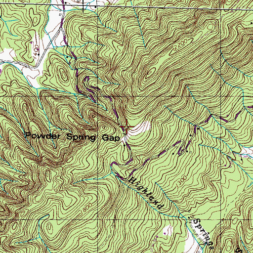Topographic Map of Powder Spring Gap, TN