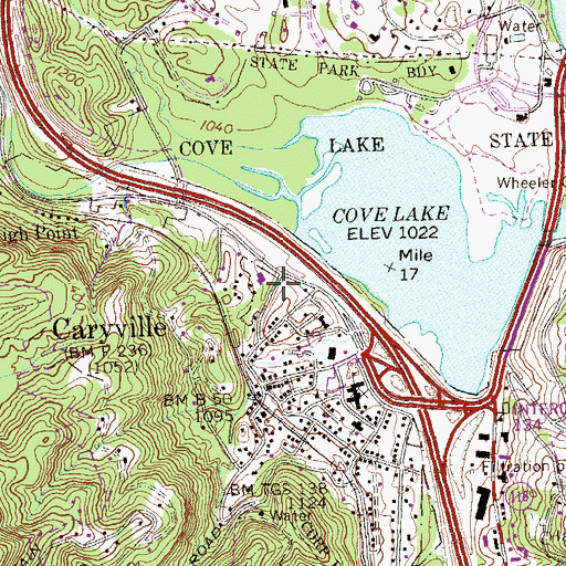 Topographic Map of Powell Valley, TN