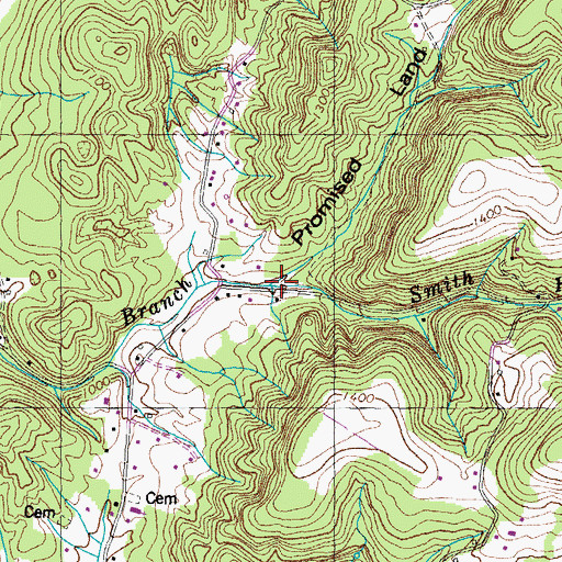 Topographic Map of Promised Land Hollow, TN