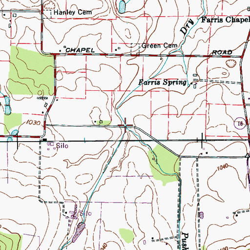 Topographic Map of Push Creek, TN