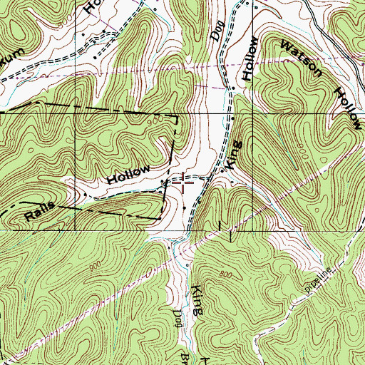 Topographic Map of Rails Hollow, TN
