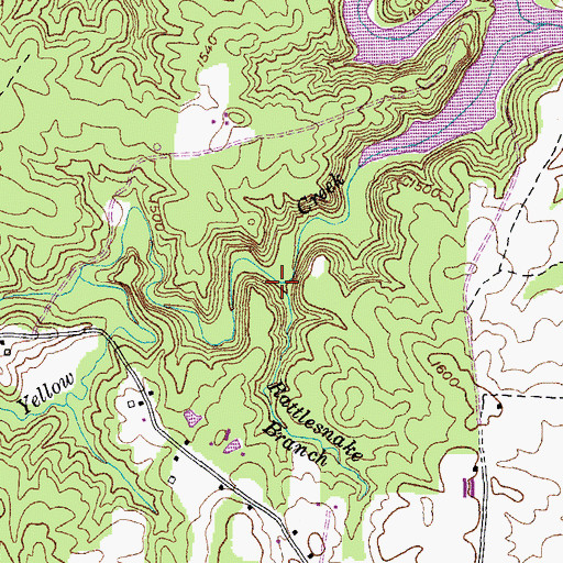 Topographic Map of Rattlesnake Branch, TN