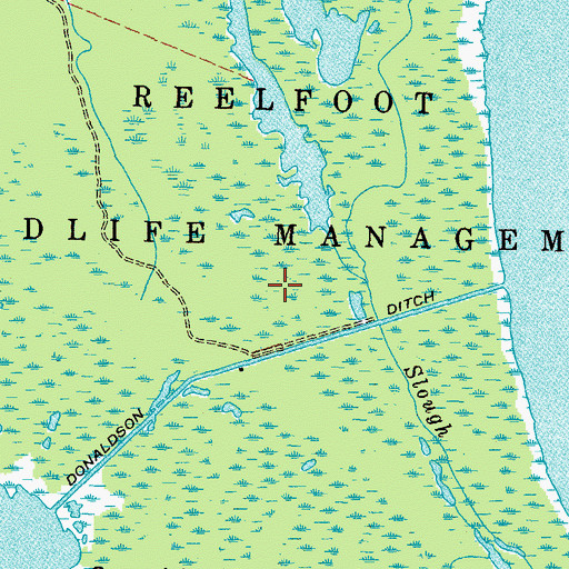 Topographic Map of Reelfoot State Wildlife Management Area, TN