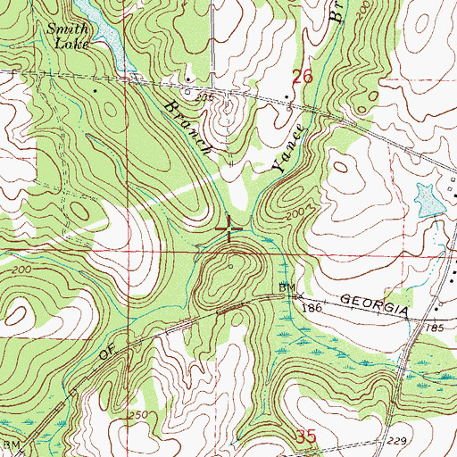 Topographic Map of Smith Branch, AL