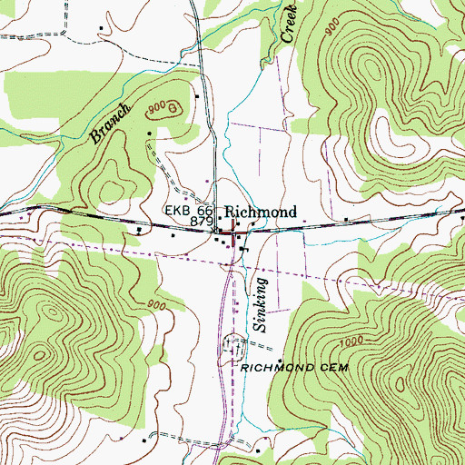 Topographic Map of Richmond, TN