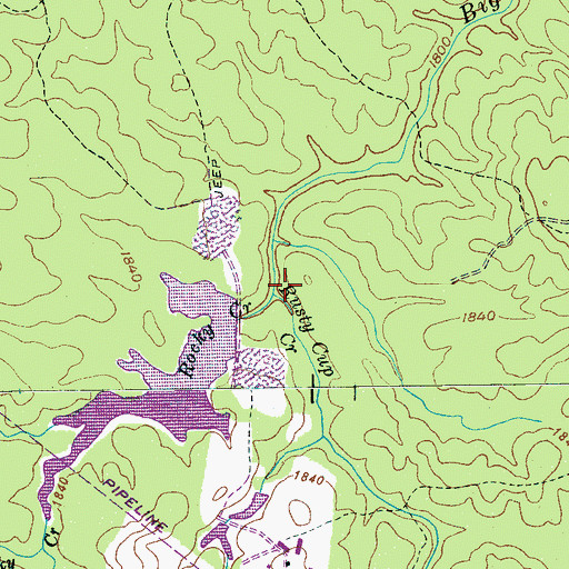 Topographic Map of Rocky Creek, TN