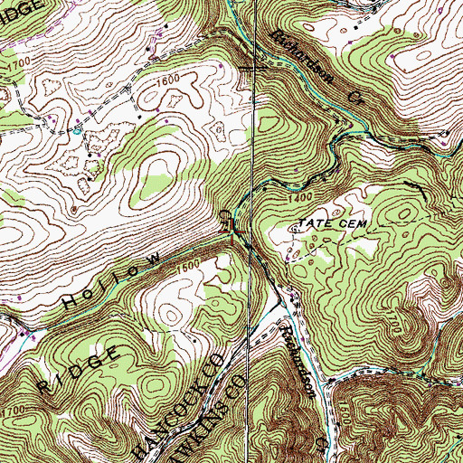 Topographic Map of Rodgers Hollow, TN