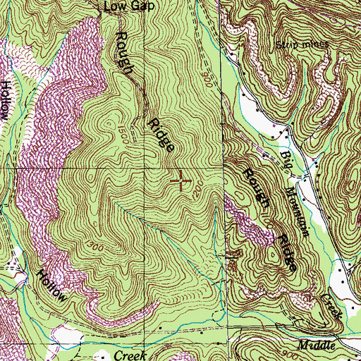 Topographic Map of Rough Ridge, TN