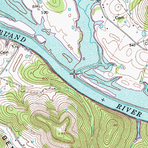 Topographic Map of Salt Lick Creek, TN