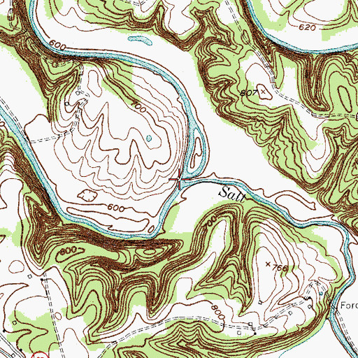 Topographic Map of Salt Lick Creek, KY