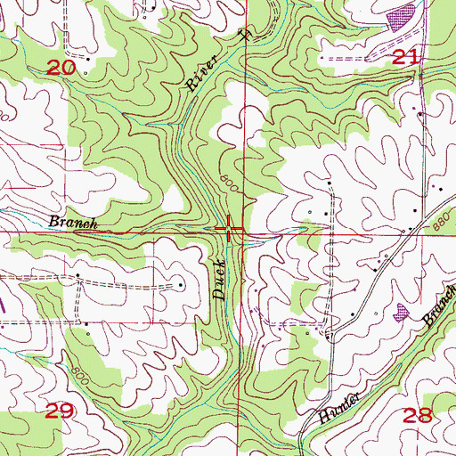 Topographic Map of Smith Branch, AL
