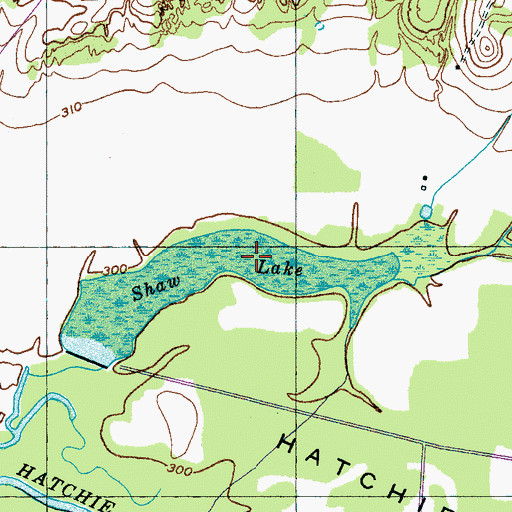 Topographic Map of Shaw Lake, TN