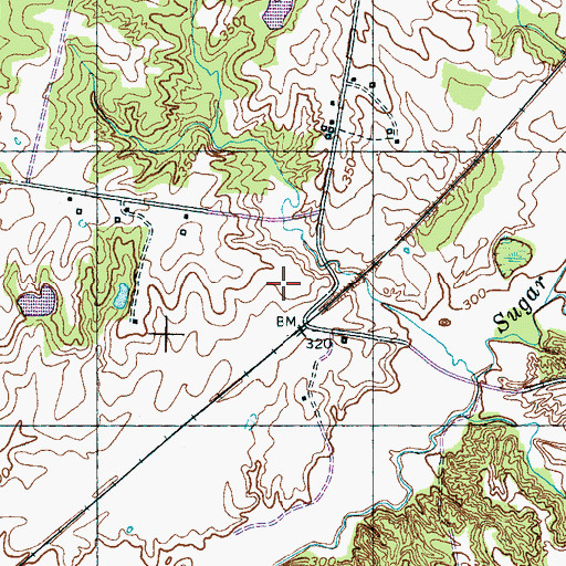 Topographic Map of Shaws Chapel School, TN