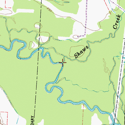 Topographic Map of Shaws Creek, TN