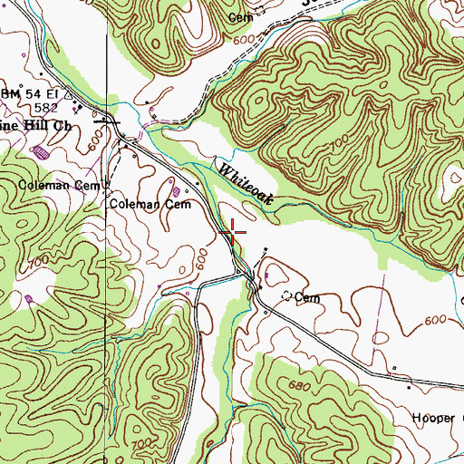 Topographic Map of Sheehy Hollow, TN
