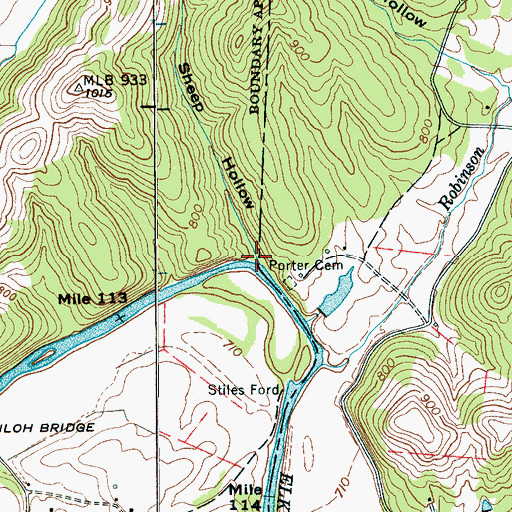 Topographic Map of Sheep Hollow, TN