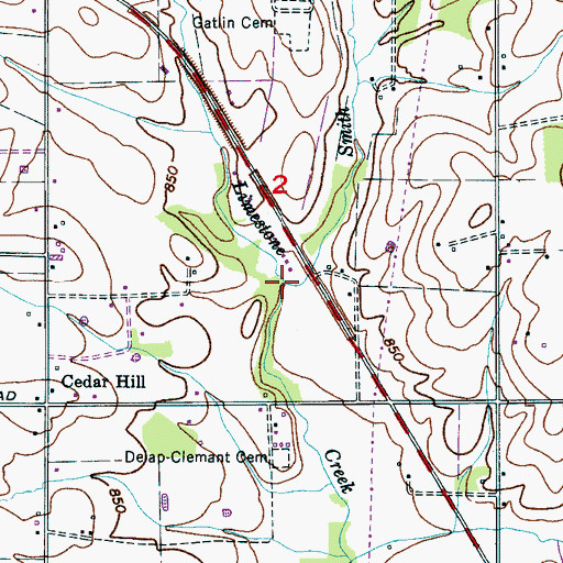 Topographic Map of Smith Branch, AL