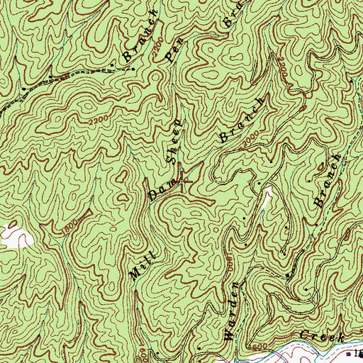 Topographic Map of Sheep Pen Branch, TN