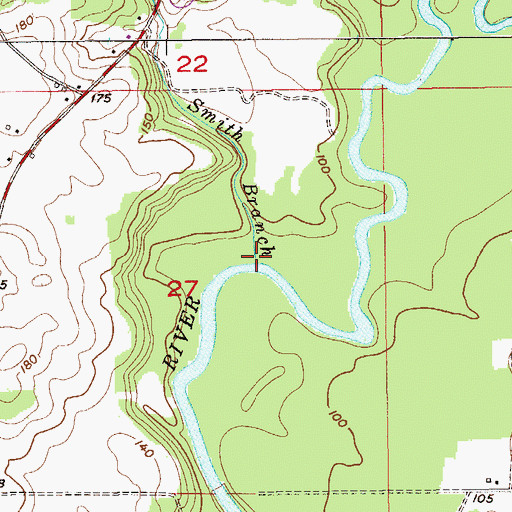 Topographic Map of Smith Branch, AL