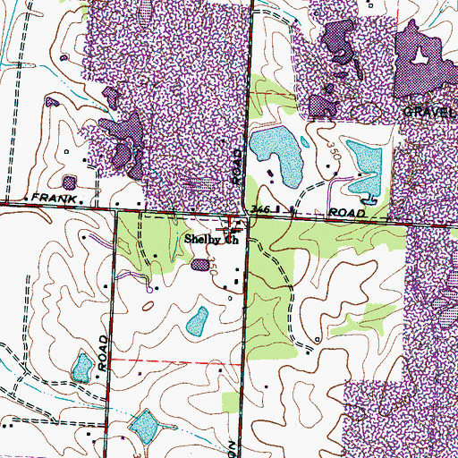 Topographic Map of Shelby Church, TN