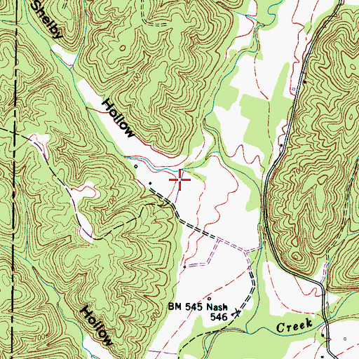 Topographic Map of Shelby Hollow, TN