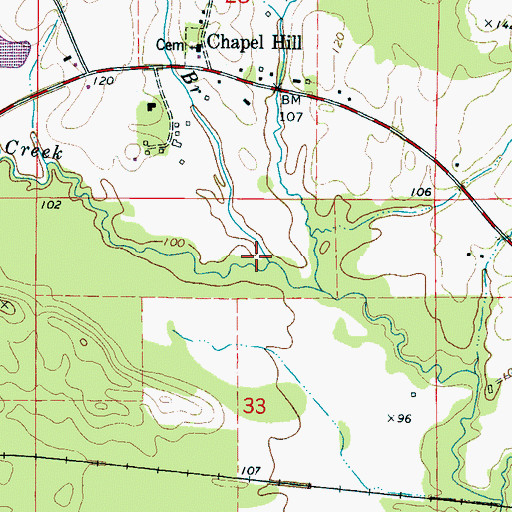 Topographic Map of Smith Branch, AL