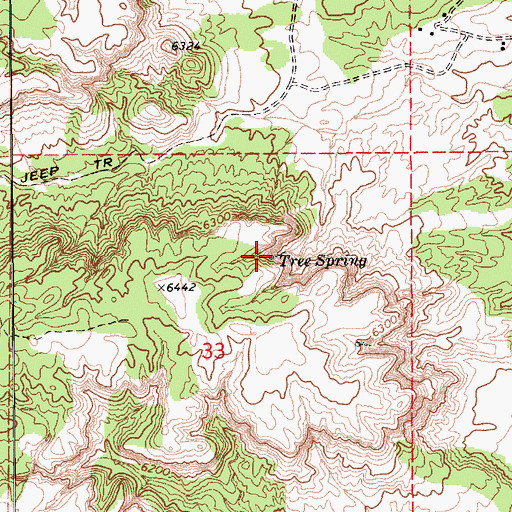 Topographic Map of Tree Spring, AZ