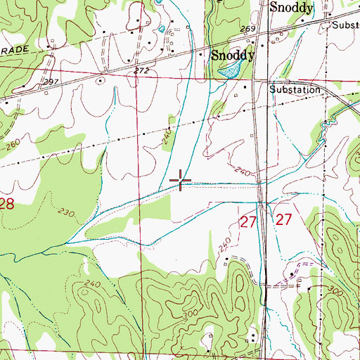 Topographic Map of Smith Branch, AL