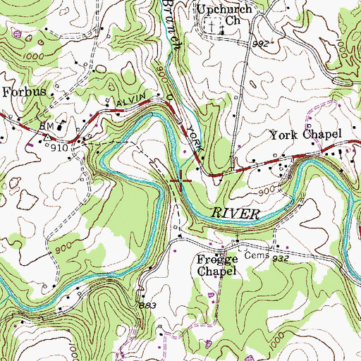 Topographic Map of Shellotte Branch, TN