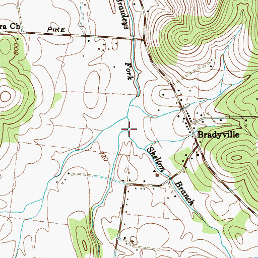 Topographic Map of Shelton Branch, TN