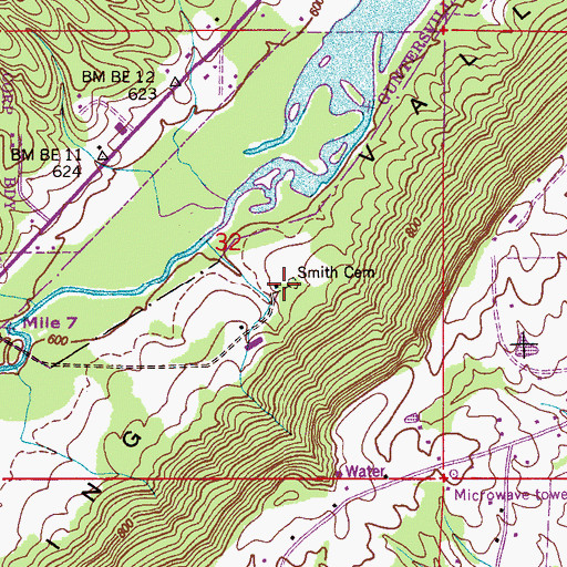 Topographic Map of Smith Cemetery, AL