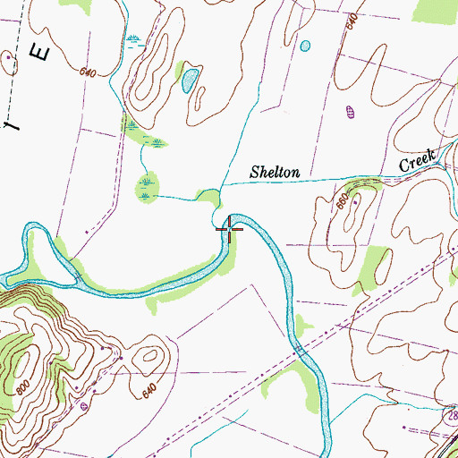 Topographic Map of Shelton Creek, TN