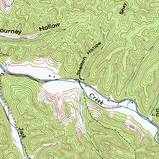Topographic Map of Shelton Hollow, TN