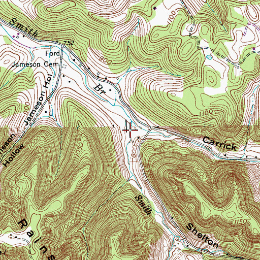 Topographic Map of Shelton Hollow, TN