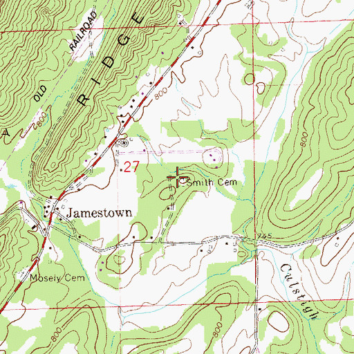 Topographic Map of Smith Cemetery, AL
