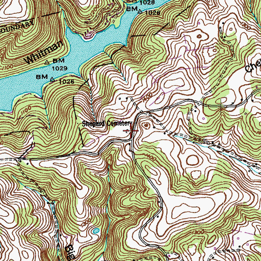 Topographic Map of Shepard Cemetery, TN