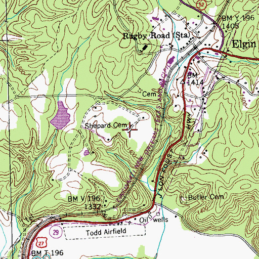 Topographic Map of Shepard Cemetery, TN