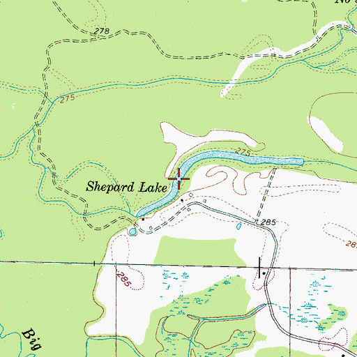 Topographic Map of Shepard Lake, TN
