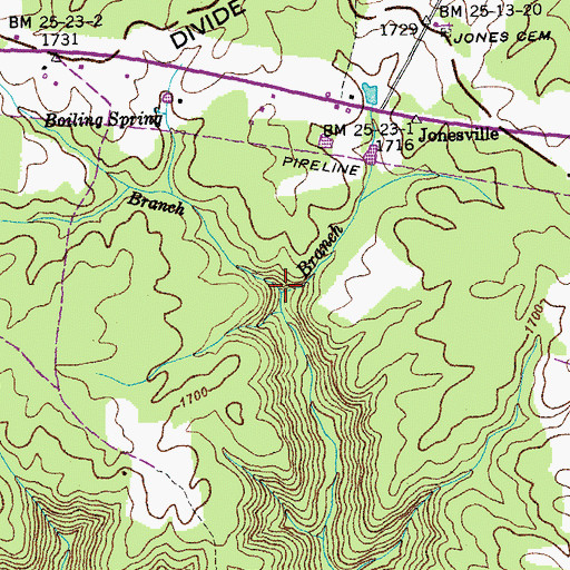 Topographic Map of Shepherd Branch, TN