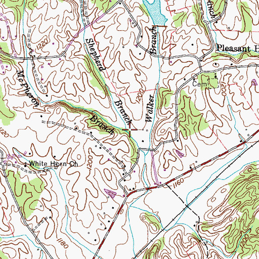 Topographic Map of Shepherd Branch, TN