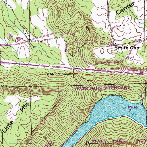 Topographic Map of Smith Cemetery, AL