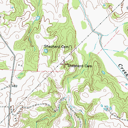 Topographic Map of Shepherd Cemetery, TN