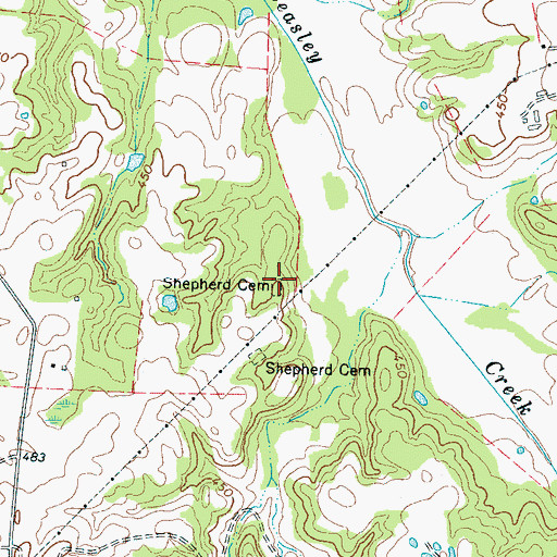Topographic Map of Shepherd Cemetery, TN