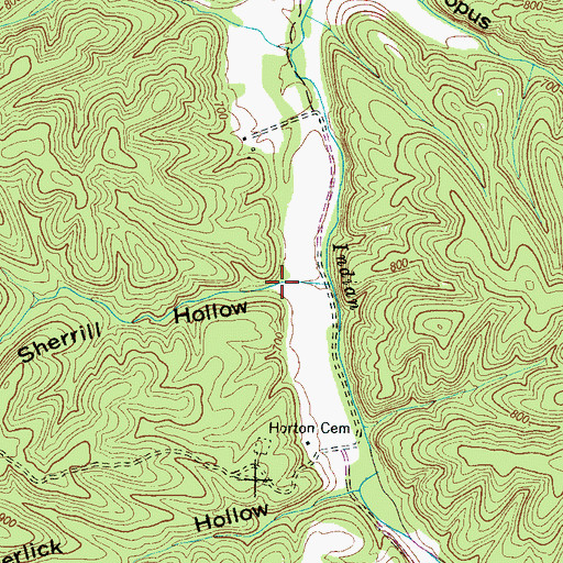 Topographic Map of Sherrill Hollow, TN