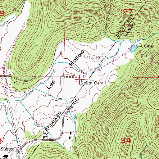 Topographic Map of Smith Cemetery, AL