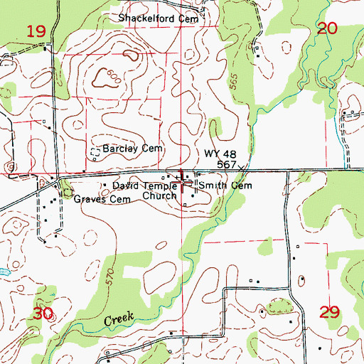 Topographic Map of Smith Cemetery, AL