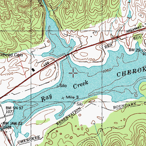 Topographic Map of Shields Creek, TN