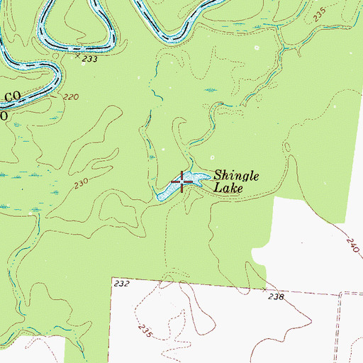 Topographic Map of Shingle Lake, TN