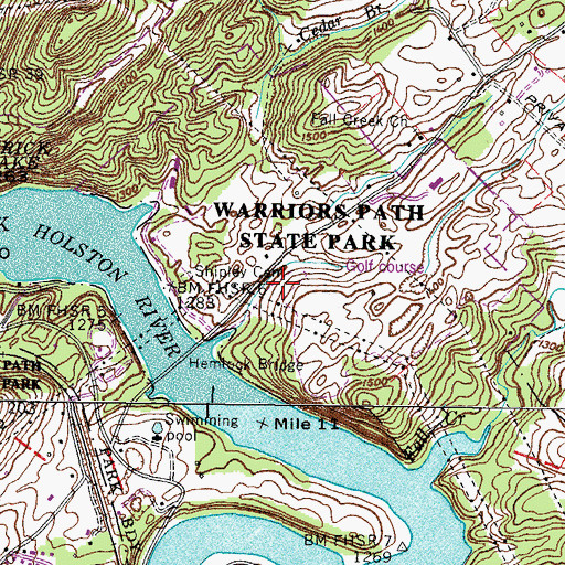 Topographic Map of Shipley Cemetery, TN